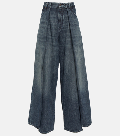 Balenciaga High-rise Wide-leg Jeans In Blue