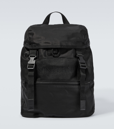 Saint Laurent Nylon Logo Backpack In Black