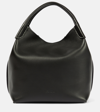 Loro Piana Bale Large Leather Bag In Blue Navy/antq Slvr