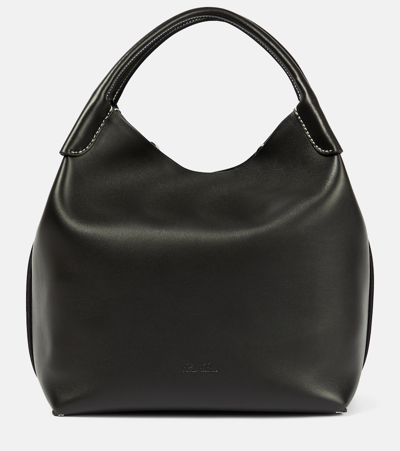 Loro Piana Bale Large Leather Bag In Black