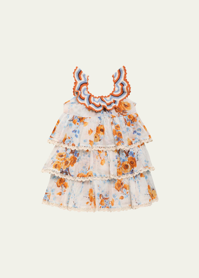 Zimmermann Little Girl's & Girl's Halycon Scallop Crochet Dress In Neutral