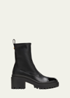 GIUSEPPE ZANOTTI LEATHER CAP-TOE MOTO BOOTS