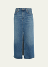 Agolde Leif Low-slung Denim Maxi Skirt In Swing