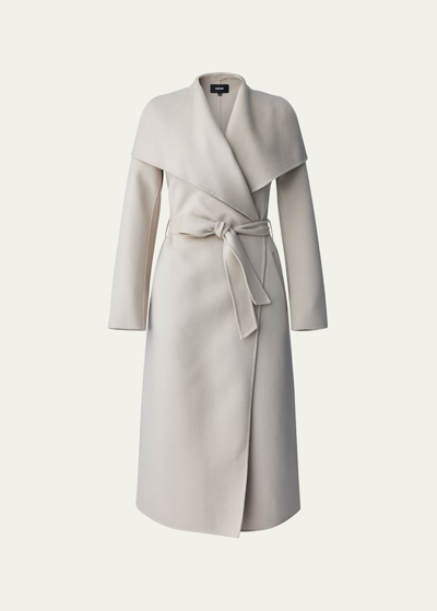 Mackage Mai Wool Belted Wrap Coat In Sand