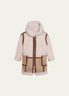 Chloé Two-tone Zip-up Hooded Coat In 231 Stone