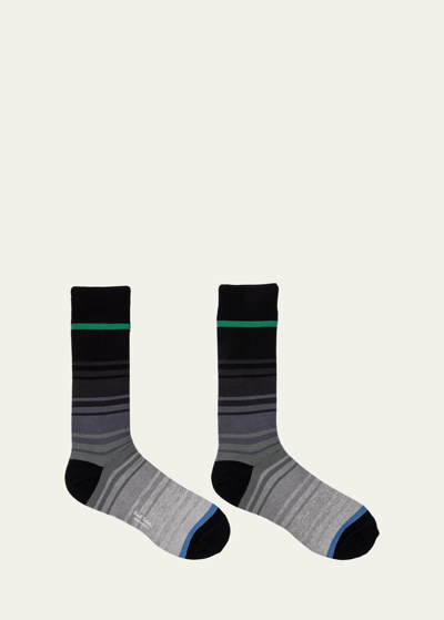 Paul Smith Men's David Stripe Crew Socks In Multicolor