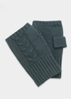 Bergdorf Goodman Men's Cable-knit Fingerless Gloves In Black