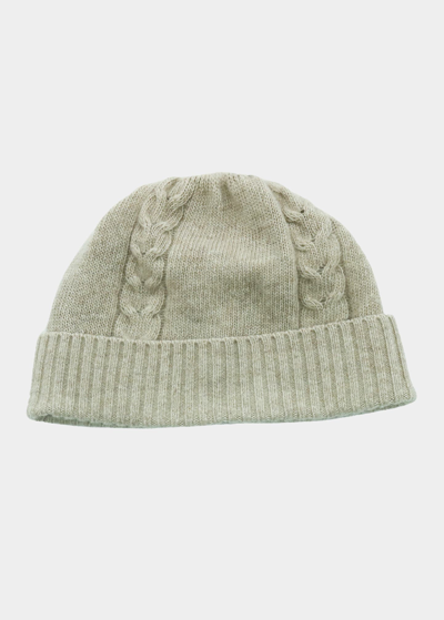 Bergdorf Goodman Men's Cable-knit Beanie Hat In Oatmeal