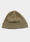 Bergdorf Goodman Men's Cable-knit Beanie Hat In Nile Brown