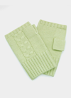 Bergdorf Goodman Men's Cable-knit Fingerless Gloves In Green