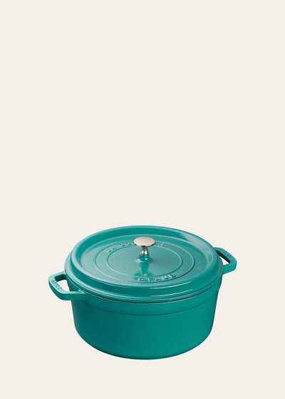 Staub 5.5-qt. Cast Iron Round Cocotte In Turquoise
