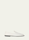 The Row Canal Leather Slip-on Loafers In Milk