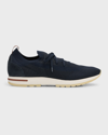 Loro Piana 360 Lp Flexy Knit Wool Sneakers In Blue Shade