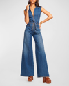 RAMY BROOK JEMMA WIDE-LEG DENIM JUMPSUIT