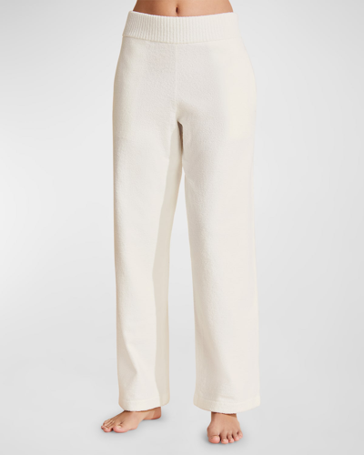 Eberjey Recycled Boucle Straight-leg Lounge Pants In Ivory