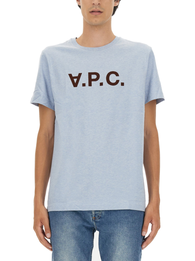 Apc T-shirt With Logo In Azure