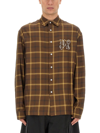 Palm Angels Camicia A Maniche Lunghe Con Monogram In Brown