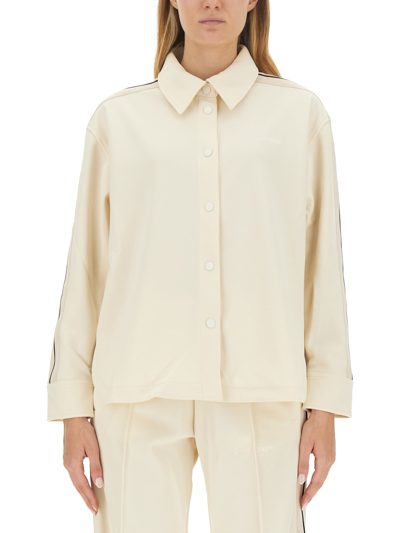 Palm Angels Monogram Sports Shirt In Beige