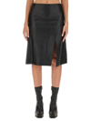 Stella Mccartney Draped Midi Skirt In Black