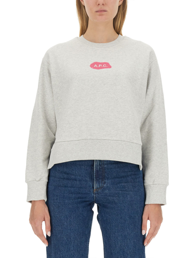 Apc Sibylle Sweatshirt Grey In Grey