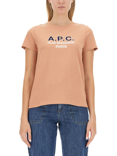 Apc T-shirt With Logo In Pink