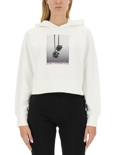 Palm Angels Sweatshirt With Logo In White