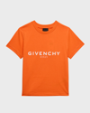 Givenchy Kids' Boy's Front & Back Printed Logo T-shirt In 422-orange