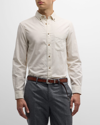 Brunello Cucinelli Button-down Collar Cotton-corduroy Shirt In Neutrals