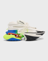 Balmain Men's Unicorn Neoprene And Leather Low-top Sneakers In White Mlti