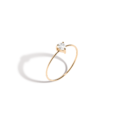 Aurate New York Pear White Sapphire Ring In Rose