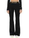 Palm Angels Cotton Flared Trousers In Black