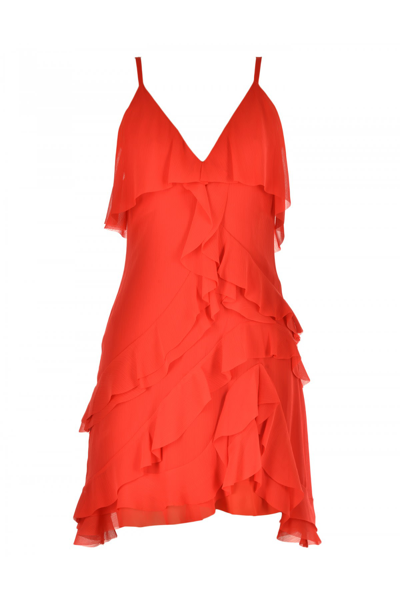 Alice And Olivia Alice + Olivia Ruffle Dress In Red | ModeSens