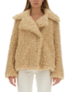 Stella Mccartney Short Teddy Coat In Beige