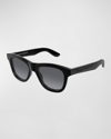 ALEXANDER MCQUEEN MEN'S AM0421SM ACETATE RECTANGLE SUNGLASSES