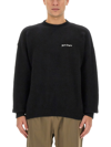 Palm Angels Cotton Oversize Crew Neck Sweatshirt In Black