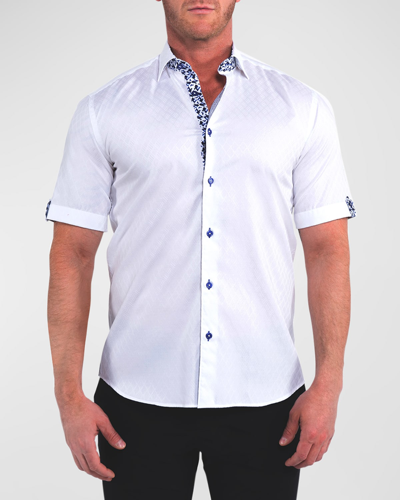 Maceoo Men's Galileo Diamond Sport Shirt In White