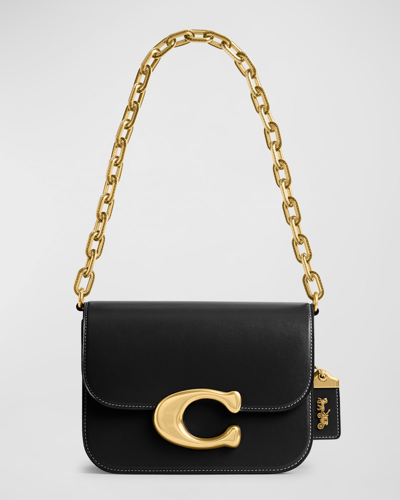 Coach Idol Luxe Leather Shoulder Bag In B4black