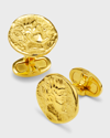 JAN LESLIE MEN'S 18K GOLD VERMEIL COIN CUFFLINKS