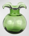 Vietri Hibiscus Glass Dark Green Bud Vase