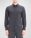 Theory Hugh Wool Blend Slim Fit Dress Shirt In Md Chcl