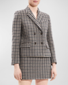 Theory Square Double-breasted Wool Tweed Jacket In Mnk Multi