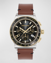 FERRAGAMO MEN'S 42MM FERRAGAMO 1927 CHRONO WATCH WITH LEATHER STRAP