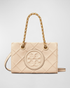 Tory Burch Fleming Mini Quilted Chain Tote Bag In New Cream