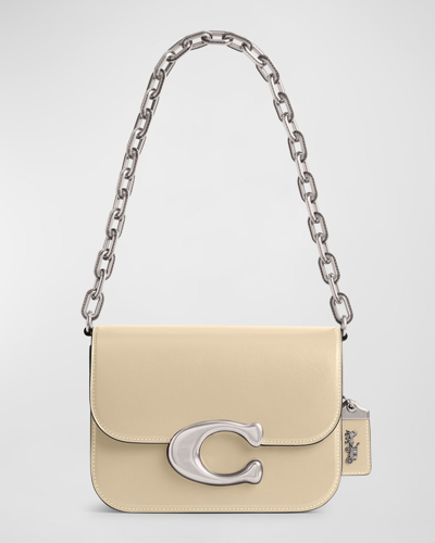 Coach Idol Luxe Leather Shoulder Bag In Lhivory