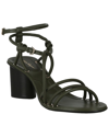 Ferragamo Augusta Leather Sandal In Green