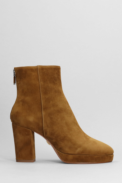 Lola Cruz High Heels Ankle Boots In Leather Color Suede