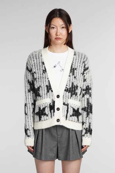 Red Valentino Star Intarsia-knit Cardigan In Avorio