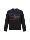 Moncler Logo-embroidered Cotton-jersey Sweatshirt In Black