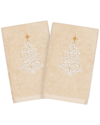 LINUM HOME TEXTILES LINUM HOME TEXTILES CHRISTMAS SCROLL TREE SAND HAND TOWELS (SET OF 2)