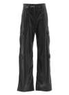 Msgm Synthetic Leather Trousers In Black